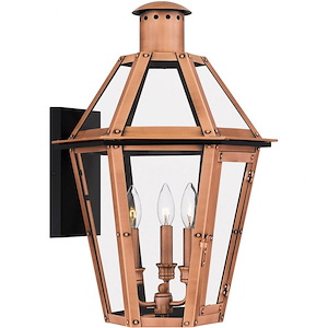 Burdett - 3 Light Outdoor Wall Lantern In Traditional Style-21.75 Inches Tall and 15 Inches Wide