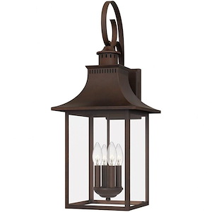 Chancellor - 4 Light Outdoor Wall Lantern In Traditional Style-28 Inches Tall and 12 Inches Wide