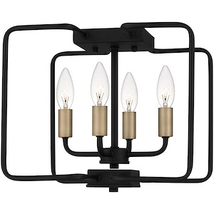 Cox - 4 Light Semi-Flush Mount In Transitional Style-11 Inches Tall and 12.5 Inches Wide