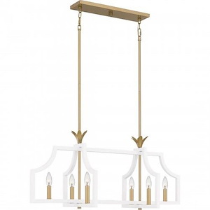 Dusty Lane - 6 Light Linear Chandelier In Traditional Style-16.5 Inches Tall and 38 Inches Wide