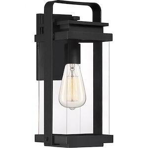 Exhibit 14.75 Inch Outdoor Wall Lantern Transitional Aluminum Approved for Wet Locations - 14.75 Inches high