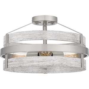 Gadsen - 3 Light Semi-Flush Mount In Transitional Style-9.75 Inches Tall and 16.25 Inches Wide