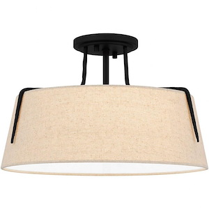 Leona&#39;s - 3 Light Semi-Flush Mount In Transitional Style-10.25 Inches Tall and 16 Inches Wide