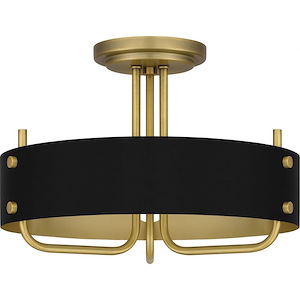 Madden - 3 Light Semi-Flush Mount In Modern Style-12 Inches Tall and 17 Inches Wide