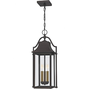 Manning - 3 Light Large Outdoor Hanging Lantern in Transitional style - 10.5 Inches wide by 24 Inches high made with Coastal Armour