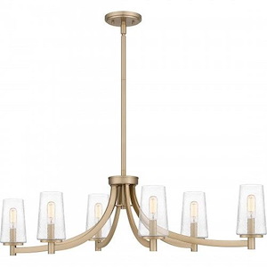 Miccio - 6 Light Linear Chandelier In Modern Style-10.5 Inches Tall and 38 Inches Wide