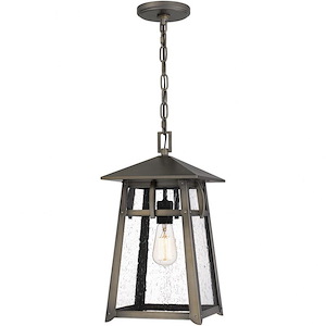 Merle - 1 Light Outdoor Hanging Lantern In Transitional Style-17 Inches Tall and 9 Inches Wide made with Coastal Armour