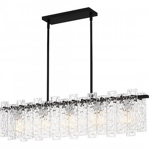 Caspian - 5 Light Linear Chandelier In Contemporary Style-10 Inches Tall and 39.5 Inches Wide