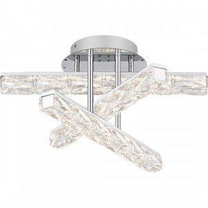 Comet - LED Semi-Flush Mount In Contemporary Style-9 Inches Tall and 18 Inches Wide