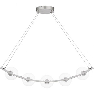 Enzo - 30W 5 LED Linear Chandelier In Contemporary Style-9 Inches Tall and 37.75 Inches Wide