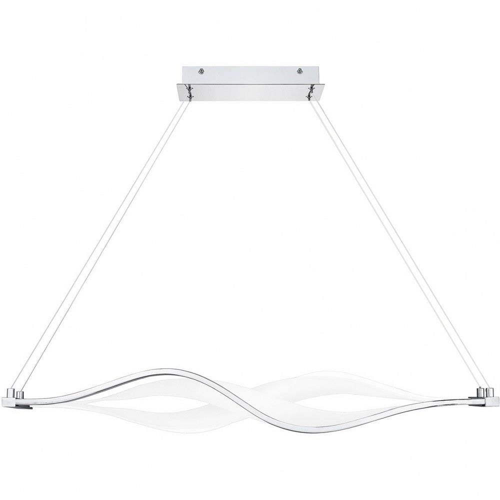 Saratoga - 28W LED Linear Chandelier In Contemporary Style-5 Inches Tall  and 38 Inches Wide