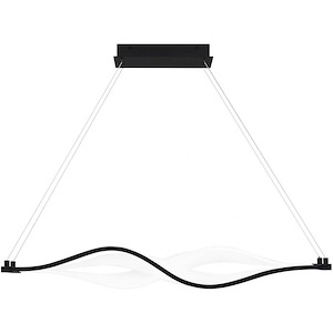 Saratoga - 28W LED Linear Chandelier In Contemporary Style-5 Inches Tall and 38 Inches Wide