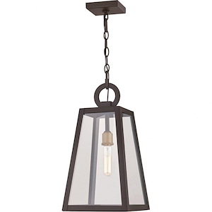 Poplar Point - 1 Light Large Outdoor Hanging Lantern in Transitional style - 10 Inches wide by 19 Inches high