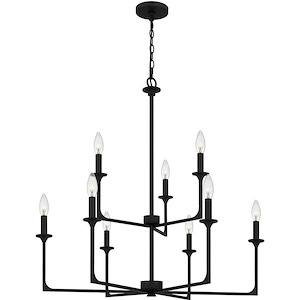 Prescott - 9 Light Chandelier In Transitional Style-33 Inches Tall and 32 Inches Wide