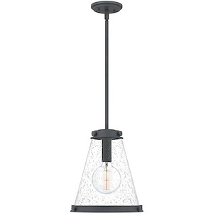 1 Light Small Mini Pendant in Transitional style - 13 Inches wide by 14.75 Inches high