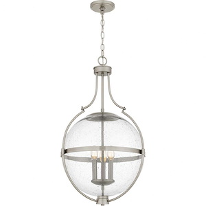 3 Light Pendant In Traditional Style-29 Inches Tall and 17.5 Inches Wide