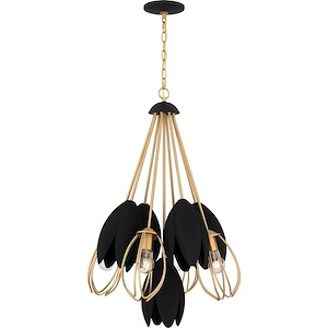 4 Light Pendant In Modern Style-33.25 Inches Tall and 22.5 Inches Wide