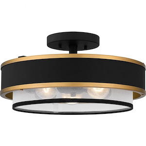 Lockwood - 3 Light Semi-Flush Mount In Modern Style-7.5 Inches Tall and 15 Inches Wide