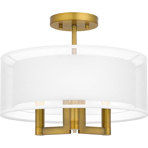 Bodnar - 3 Light Semi-Flush Mount In Contemporary Style-12 Inches Tall and 15 Inches Wide