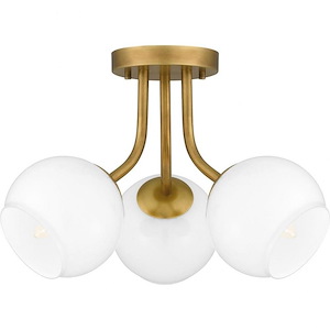 Oberlin - 3 Light Semi-Flush Mount In Modern Style-10.5 Inches Tall and 16 Inches Wide