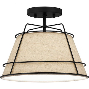 Burbidge - 1 Light Semi-Flush Mount In Transitional Style-10.25 Inches Tall and 13 Inches Wide
