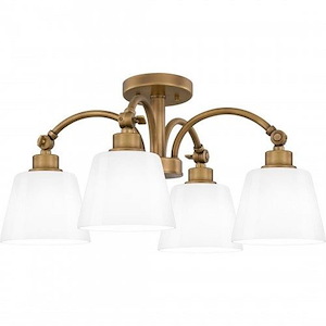 4 Light Semi-Flush Mount-11 Inches Tall and 22 Inches Wide