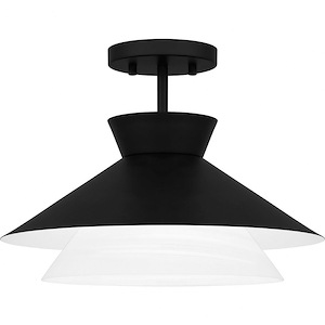 1 Light Semi-Flush Mount In Modern Style-11 Inches Tall and 15 Inches Wide
