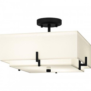 2 Light Semi-Flush Mount-9.75 Inches Tall and 14.25 Inches Wide