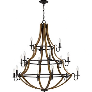 Shire - 15 Light Chandelier In Farmhouse Style-44 Inches Tall and 42.75 Inches Wide