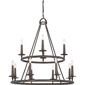Voyager Chandelier 12 Light Steel - 36 Inches high
