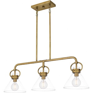 Webster - 3 Light Linear Chandelier In Traditional Style-12 Inches Tall and 36 Inches Wide - 1096127