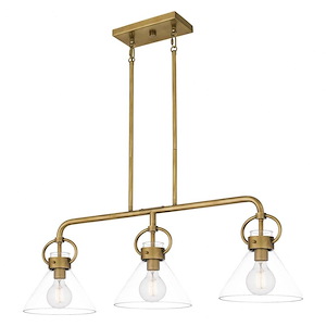 Webster - 3 Light Linear Chandelier In Traditional Style-12 Inches Tall and 36 Inches Wide - 1096127