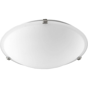 3 Light Flush Mount in Quorum Home Collection style - 16 inches wide by 4.75 inches high
