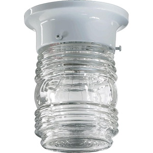 1 Light Jelly Jar Flush Mount in style - 5 inches wide by 6.25 inches high
