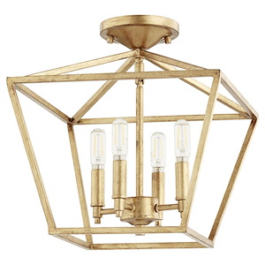 Gabriel - 4 Light Semi-Flush Mount in Quorum Home Collection style - 13 inches wide by 13.75 inches high - 1010176
