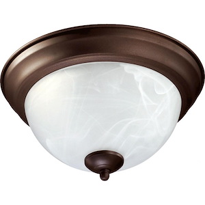 2 Light Flush Mount in Quorum Home Collection style - 11.5 inches wide by 6 inches high