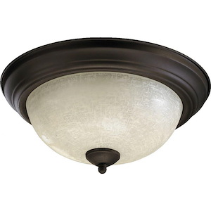 2 Light Flush Mount in Transitional style - 13.5 inches wide by 6.5 inches high