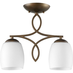 Willingham - 2 Light Semi-Flush Mount in Transitional style - 4.5 inches wide by 12 inches high
