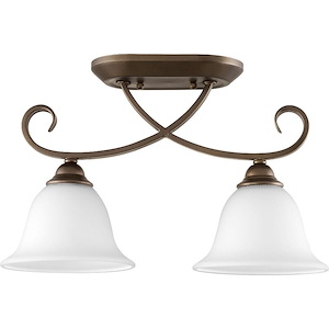 Celesta - 2 Light Semi-Flush Mount in Quorum Home Collection style - 7 inches wide by 10.75 inches high