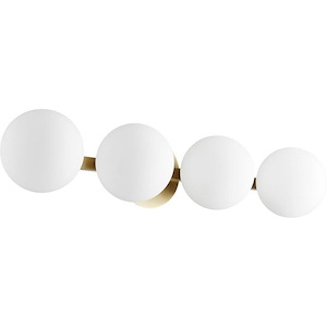4 Light Globe Bath Vanity in Transitional style - 29.75 inches wide by 6 inches high