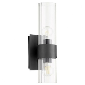 2 Light Fluted Wall Mount in Soft Contemporary style - 5.25 inches wide by 16.5 inches high