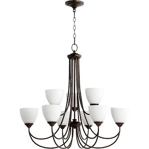 Brooks - 9 Light 2-Tier Chandelier in Quorum Home Collection style - 32 inches wide by 32 inches high - 427529