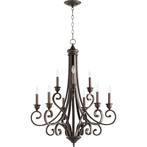 Bryant - 9 Light 2-Tier Chandelier in Quorum Home Collection style - 29 inches wide by 36.25 inches high - 616628