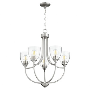 Enclave - 5 Light Chandelier in Quorum Home Collection style - 24 inches wide by 25 inches high - 616691