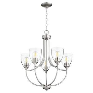 Enclave - 5 Light Chandelier in Quorum Home Collection style - 24 inches wide by 25 inches high - 616691