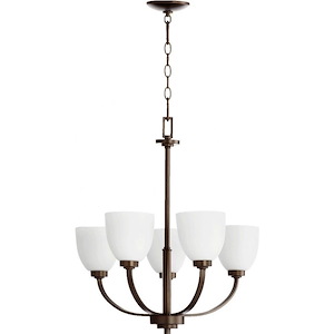Reyes - 5 Light Chandelier in Quorum Home Collection style - 26 inches wide by 24.25 inches high - 906753