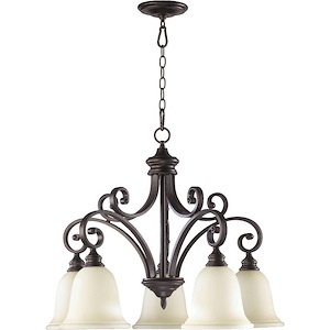 Bryant - 5 Light Nook Pendant in Quorum Home Collection style - 30 inches wide by 23.75 inches high