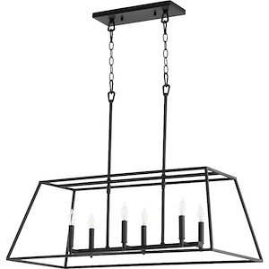 Gabriel - 6 Light Linear Pendant in Quorum Home Collection style - 15 inches wide by 12.5 inches high - 906666