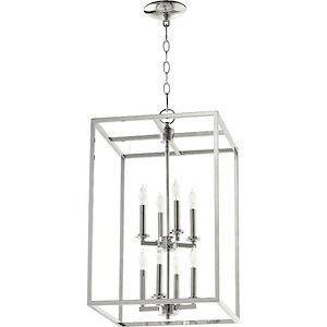 Cuboid - 8 Light 2-Tier Entry Pendant in Quorum Home Collection style - 14 inches wide by 24 inches high - 616741