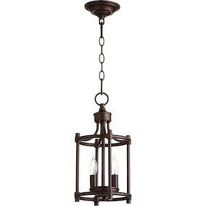 Rossington - 2 Light Entry Pendant in Quorum Home Collection style - 8 inches wide by 16 inches high